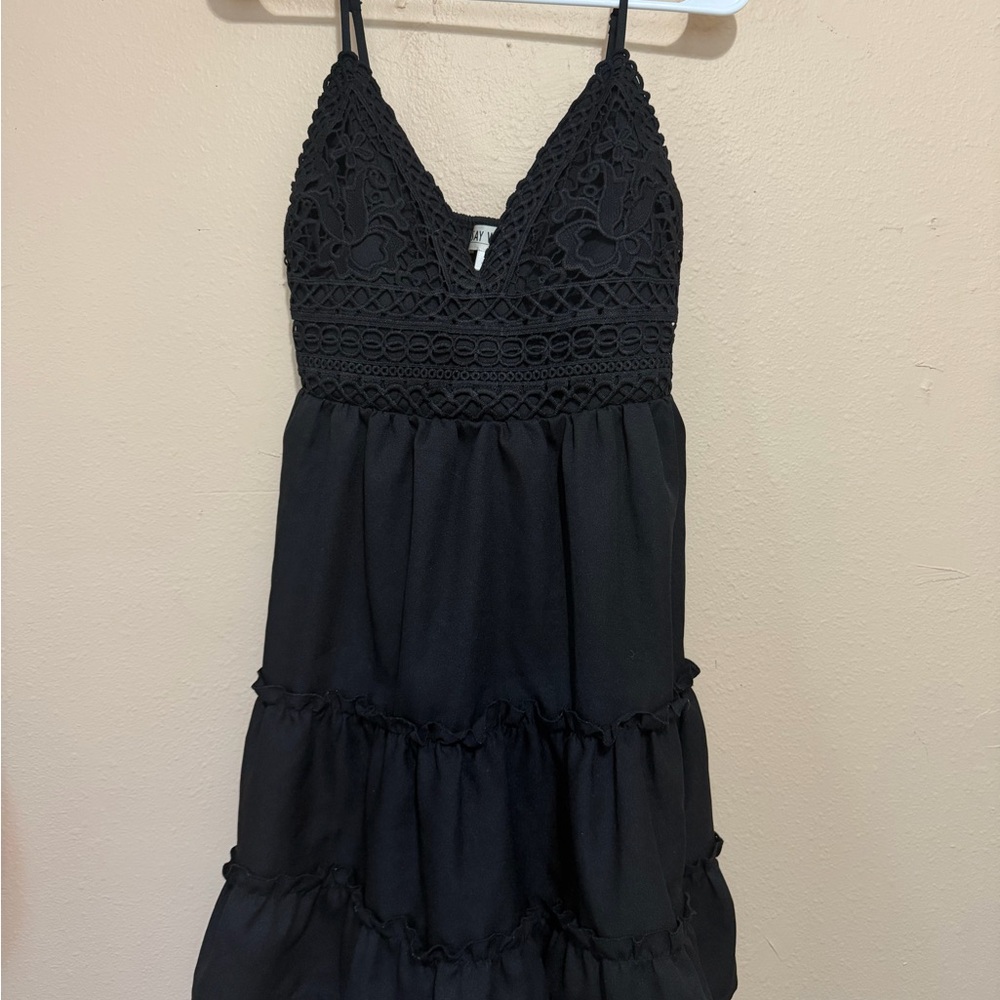 Say What? Black Lace Mini Dress